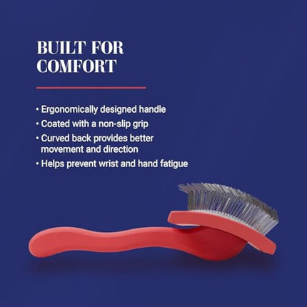 Chris Christensen Big G Dog Slicker Brush for Dogs (Goldendoodles, Labradoodles, Poodles), Groom Like a Professional, Fluff Detangle Style, Saves Time Energy, Coral, Large