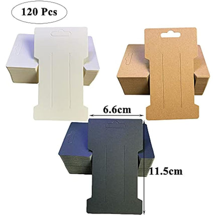 120 Pcs Hair Clip Display Cards Paper Hairpin Display Cards Kraft Paper Hairpin Card for Hair Bow Hair Clips Hair Accessories
