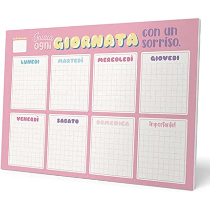 Grupo Erik Weekly Planner A3 In Italian - Carouge | Daily Planner Family, Desk Calendar, 54 Tear Off Pages A3 Notepad | Cute Planner, Cute Stationery Gifts, Italian Gifts