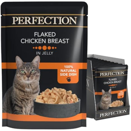 HiLife Perfection Adult Wet Cat Food, Flaked Chicken Breast in Jelly, Grain Free & Made With 100% Natural Ingredients (18 Pouches x 70g)