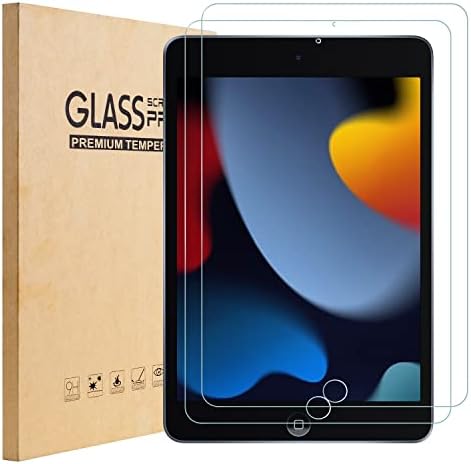 TOPESCT IPad 10.2 inch Screen Protector[2 Pack], Tempered Glass Film for Apple iPad 2021 2020 2019 (9th / 8th / 7th Generation),9H Hardness, Ultra Clear, Anti-Scratch,for iPad 7 / iPad 8 / iPad 9