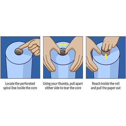 ‎My Homie 6X Blue Paper Rolls Kitchen Household Towel, 2 Ply Kitchen Paper, Centre Feed Tea Tissue Dispenser Wall Mounted, Reusable Hand Tork, Plenty Shop Towel Offers, Cleaning Products Bulk Buy