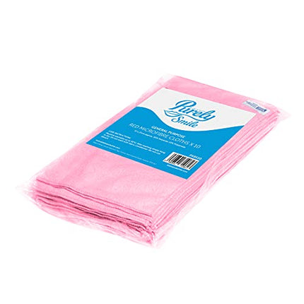 Blake & White Red Microfibre Cloths 10 Pack – Ultra Fine Reusable Cleaning Cloths for Home & Industrial Use – 90 Percent Polyester & 10 Percent Polyamide Material (37x37cm)