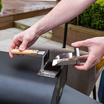 Zanussi ZPO1BPC Outdoor 12 Inch Wood Pellet Portable Wood Fired Pizza Oven with Paddle and Cover in Black, BBQ Oven & Smoker, Stainless Steel Foldable Legs