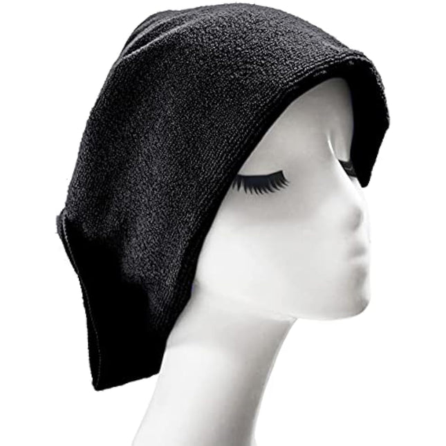 POLYTE Professional Quick Dry Lint Free Microfibre Hair Drying Salon Towel, 12 Pack (40x73 cm, Black)