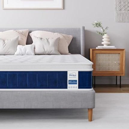 wowttrelax King Size Gel Memory Foam & Pocket Sprung Orthopedic Mattress - Medium Firm, Edge Support & Motion Isolation - 150x200x25