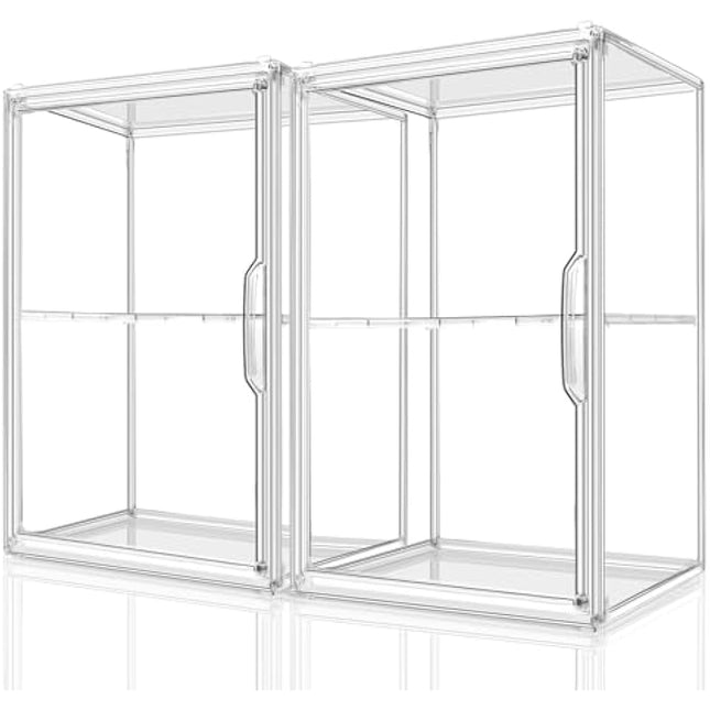 starogegc 2Pack Makeup Organizer Storage, Large Capactiy Acrylic Bathroom Organizer, Clear Cosmetics Organizer Bins with Division Board for Vanity, Skincare, Countertop Storage and Display Case