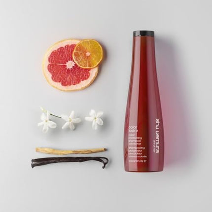 Shu Uemura, Brilliant Glaze Shampoo Color Lustre, Colour-Treated Hair, Enriched with Rose Oil and Goji Berry Extract, to Preserve Shine and Colour, 300 ml