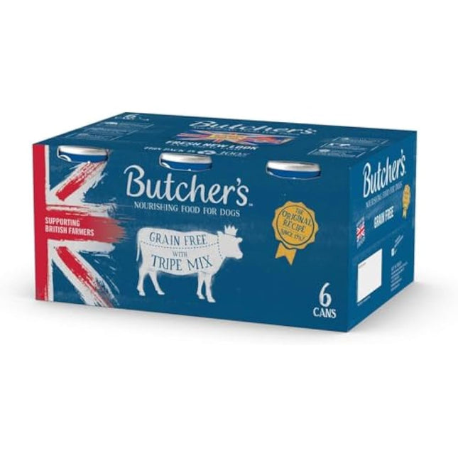 BUTCHER'S Wet Dog Food Tin Cans Grain Free Tripe Mix 9.6kg (24 x 400g)
