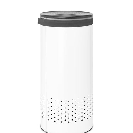 Brabantia - Laundry Bin - Handsfree Plastic Lid - Portable Laundry Bag Inside - Quick-drop Opening - Basket with Ventilation Holes - Non-Scratching