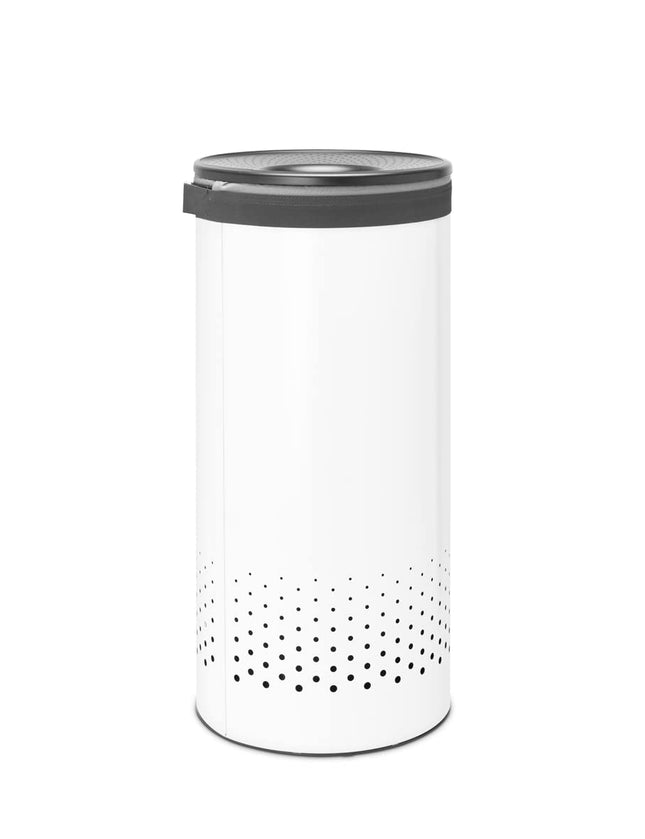 Brabantia - Laundry Bin - Handsfree Plastic Lid - Portable Laundry Bag Inside - Quick-drop Opening - Basket with Ventilation Holes - Non-Scratching