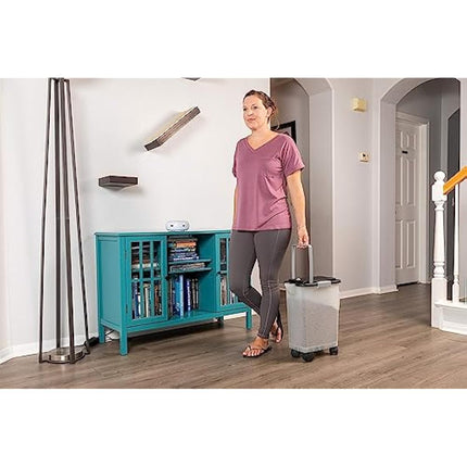 PetFusion Portable Dog & Cat Food Container - Heavy Duty Food Bin With Wheels, 10kg Storage (42 x 30 x 48cm)