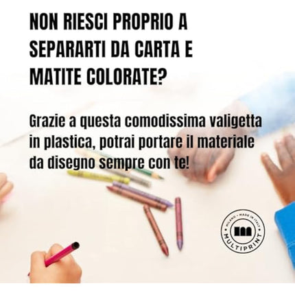 Multiprint Travel Set Paw Patrol Boy, Made in Italy, Coloring Book, with Puzzles and Pencils, Stamps for Children, in Wood and Natural Rubber, Non-toxic Washable Ink, Gift Idea, 42903