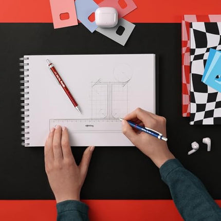 rOtring Tikky Retro Mechanical Pencils | 2B 0.5 mm | Grey Barrels | with Comfort Rippled Grip | 12 Count