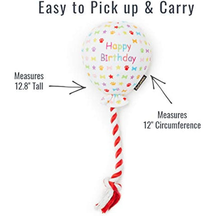 Pet London Birthday Balloon Dog Toy - Celebrate Your Dog's Happy Birthday - Plush colourful Rainbow Confetti Pattern Dog Party Gift-Perfect Pup Special Day Present-UK Designer Brand-BDAY or Adoption