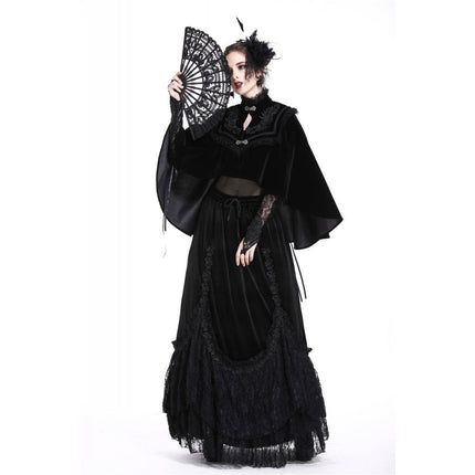 Dark in Love Gothic Elegance Black Lace Fan – Victorian-Inspired Accessory