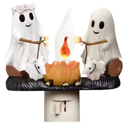 Ghost & Bonfire Night Lamp - Creative Resin Flickering LED Light with 7 Designs