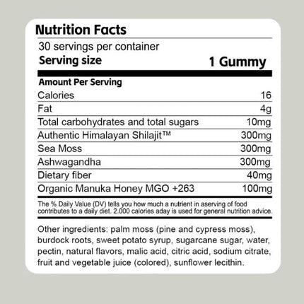 3 in 1 Gummies Cured Shilajit Gummies for Men