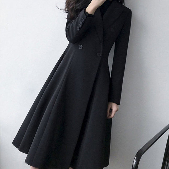 Autumn New Plus Size Women's Long Suit Trench Coat