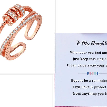 Stress Relief Transporter Spinning Bead Copper Micro Set Zircon Ring