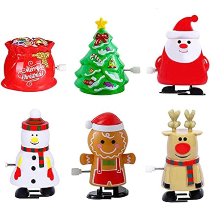 Mienocol 6pcs Christmas Wind Up Toys for Kids, Funny Jumping Xmas Gift, Walking Spring Toy for Christmas Party Favors, Stocking Stuffers, Goody Bag Filler