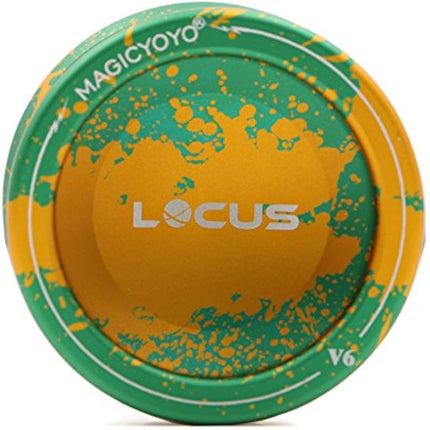 MAGICYOYO V6 Locus Yoyos Pro Responsive Yoyo, Green & Orange, Kids to Adults, Aluminum, Yo-yo