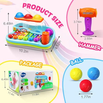 Baby Toys for 1 Year Old Boys Girls,Christmas Birthday Xylophone Toys Gifts for 6 12 18 Months Child, Early Educational Pound & Tap Hammering Kids Toys for Ages 2 3+