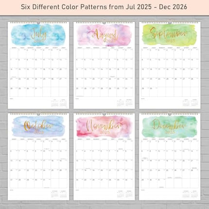 2025-2026 Calendar - Month to View Wall Planner 2025-2026, 18 Months from July 2025 to December 2026, Monthly Calendar with Twin-Wire Binding, Home Family Planner, 42.2 x 29.7 cm
