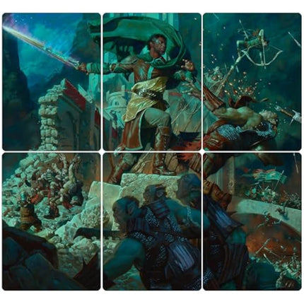 Magic: The Gathering The Lord of the Rings: Tales of Middle-earth Scene Box - Aragorn at Helm’s Deep (6 Scene Cards, 6 Art Cards, 3 Set Boosters + Display Easel)