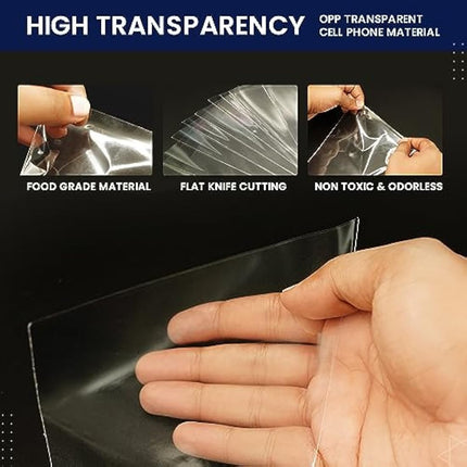 Sweet Cone Bags with Twist Ties and Ribbons, 100Pcs Cellophane Crystal Clear Sweet bags, Triangle Sweet Party Cones Bags Perfect for Halloween, Christmas and many more (16x30cm - Pack of 200)