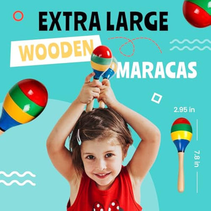 Stoie's Wooden Kids Musical Instruments for 1-5 years old, Baby Percussion Toys with Xylophone, Maracas, Tambourine, Durable, Safe to Play, Clear Sound, Bright Rainbow Colors, with a Storage Backpack