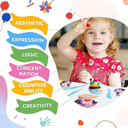 Air Dry Clay Kit, 42 Corlors Modelling Clay for Kids, Safe & Non-Toxic Ultra Light DIY Model Magic Clay, Molding Clay with Sculpting Tools,Arts and Crafts Kits for Kids Boys Girls Toys.