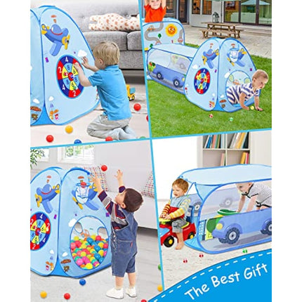 MAIKEHIGH Kids Play Tent and Tunnel, 3 in 1 Pop Up Play Tent Ball Pit for Toddlers Indoor Outdoor Playhouse with Crawl Tunnel Toy Gift for Children Baby Girls Boys