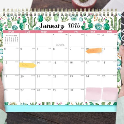 Calendar 2025-2026 - Desk Calendar 2025-2026 uk, 18 Months Calendar from July 2025 to December 2026, 10" x 8.3", Memo Pages - Rainbow Watercolor Ink