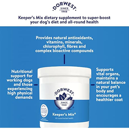 DORWEST HERBS Keeper’s Mix, 500g, Herbal Health Supplement for Dogs and Cats, Natural Herbs, Vitamins, and Minerals – for Healthier Happier Pets