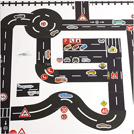 EPRHAY 3 Roll Black Road Tape For Train Cars, Long Race Car Toys Cars Traffic Vehicle Learning Resources, Decoration Mat Raod Table Children Toys Cars Track Remouvable 4.8cmx500cm (2inx16ft)