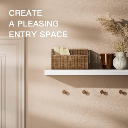 STOREMIC Floating Shelves, White Shelves with Length 60cm, Set of 2 Wall Shelves, Easy to Install Decorative Shelf with Large Storage for Bedroom,