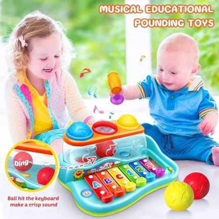 Baby Toys for 1 Year Old Boys Girls,Christmas Birthday Xylophone Toys Gifts for 6 12 18 Months Child, Early Educational Pound & Tap Hammering Kids Toys for Ages 2 3+