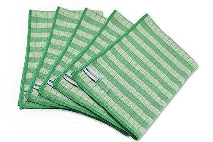 Bamboo Tea Towels Turbo Products Super Absorbent & Ultra Soft ? Abtrocken Sheets Universal for Home and Office, Green/White, 5