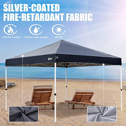 PORTAL Pop up Gazebo 2.5m x 2.5m Heavy Duty Commercial Grade Instant Event Shelter Garden Canopy Outdoor Camping Gazebo 1000mm Water Resistant Sun Shade Shelter Fire Retardant for Hot Tub Beach