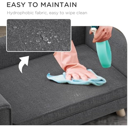 PawHut Dog Sofa Bed, Elevated Dog Couch for Medium and Small Dogs, with Soft Cushion, Removable and Washable Cover, Grey