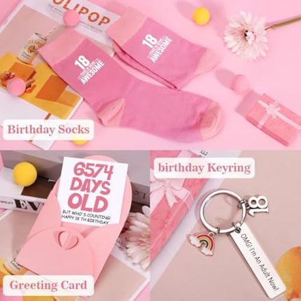 TuDou 18th Birthday Gifts for Girls, Happy 18th Birthday Hamper for Girls, 18 Year Old Girl Gifts, 18 th Birth-Day Pamper Box for Her, Best Friend, Sister, Daughter, 18 th Birth-Day Presents for Girl