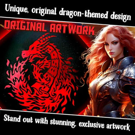 Fantasydice- Fire Dragon - Dice Tray - 20CM Octagon with Lid and Dice Staging Area- Holds 5 Sets of Dice(7 / Standard) For All Tabletop RPGs Like D&D, Call of Cthulhu, Shadowrun. (RED)