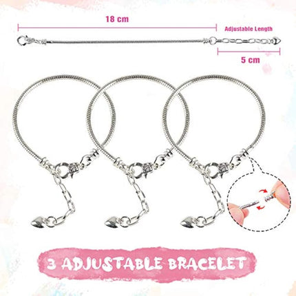 Mocoosy Charm Bracelet Making Kit for Girls, Gifts for 5-12 Year Old Girls Toys Jewellery Making Kit for Teenage Girls Arts and Crafts for Kids, Christmas Birthday Gifts for Girls Teens Children