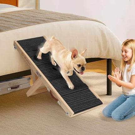 iPetba Dog Ramp for Sofa Bed Car Folding Pet Ramps for Small Dogs Cats Adjustable Height 53cm, Up to 15kg