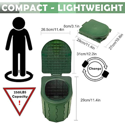 KINSPORY Portable Toilet, Outdoor Camping Toilet Fishing Toilet Campervan Toilet Collapsible Toilet Bucket Portable Loo Camping Loo Camping WC