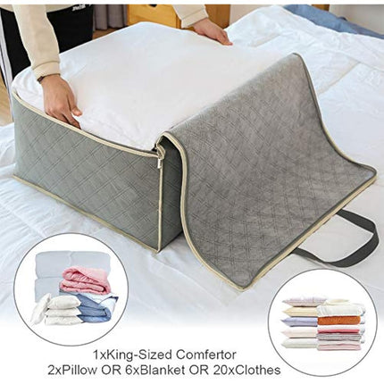 Astoryou 105L Large Storage Bags with Zips, 2 PCS Duvet Storage Bag King Size, Breathable Underbed Storage Bags for Bedding, Clothes, Duvets, Pillows, Quilt, Blankets