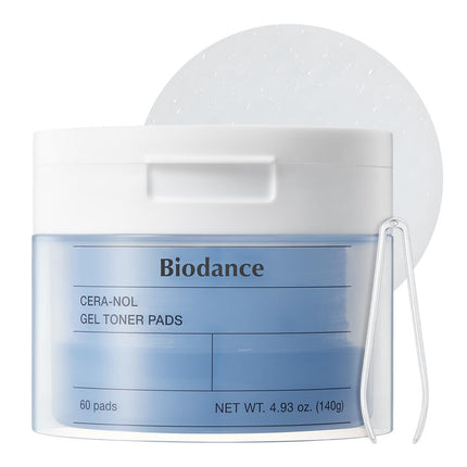 Biodance Cera-NOL Gel Toner Pads - Soothing Moisturiser with Hyaluronic Acid & Ceramides for Sensitive Skin, Korean Skincare