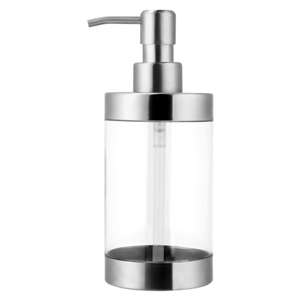 Soap Dispenser Stainless Steel and Acrylic Shampoo Lotion Pump Bottle for Bathroom Kitchen Sink Office Hotel for Kitchen Washing Up Liquid Hand Soap