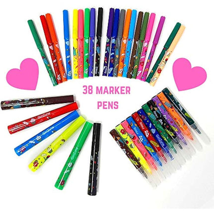 GirlZone Arts and Crafts Fruit Scented Markers and Pencil Case for Girls, Awesome Kids Colouring Pens Kit and Creative Gifts for 10 Year Olds Girls